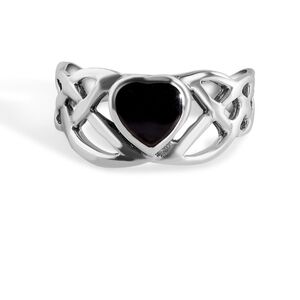Sterling Silver 925 High Polished Synthetic Black Onyx Ring